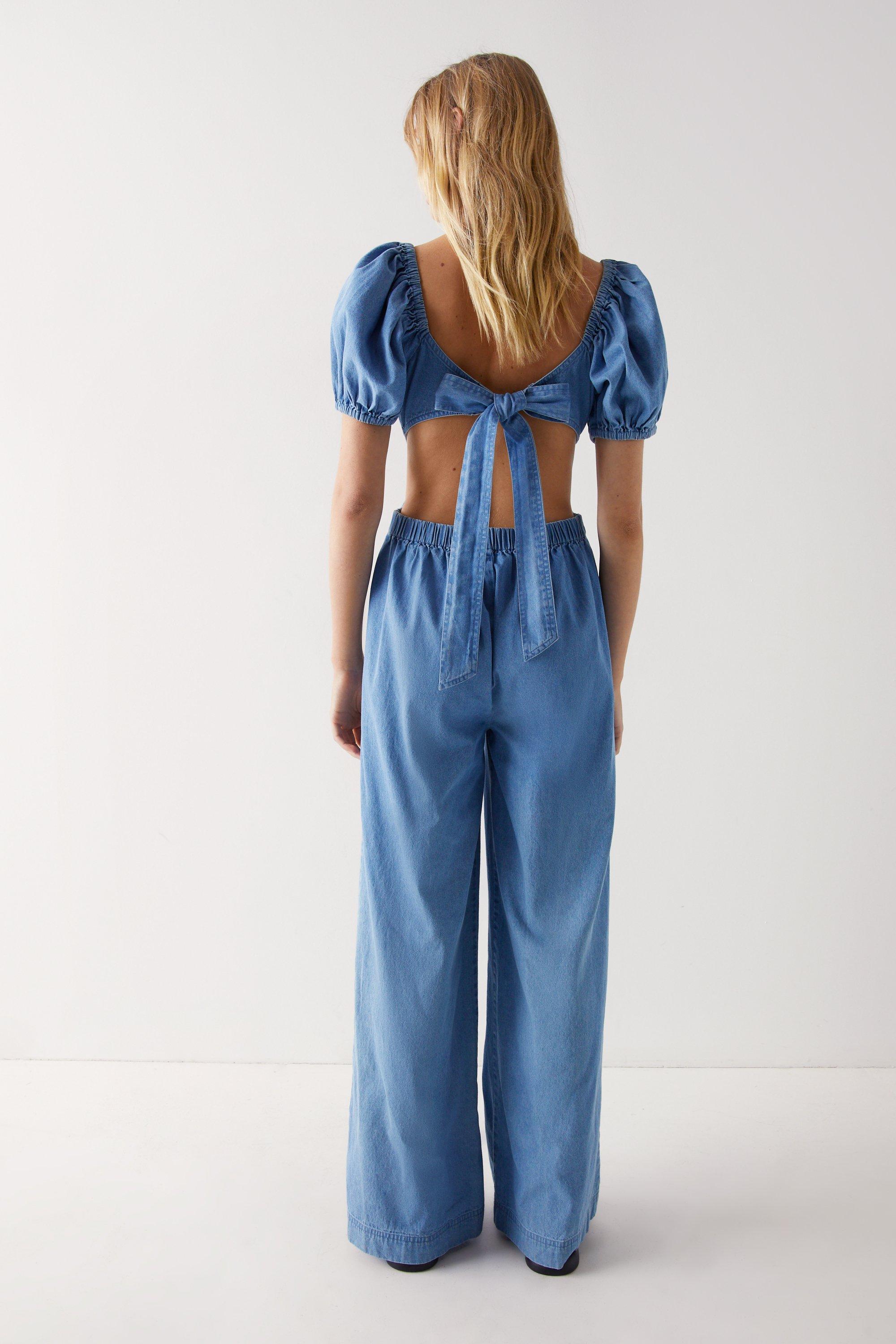 Warehouse open back sales jumpsuit